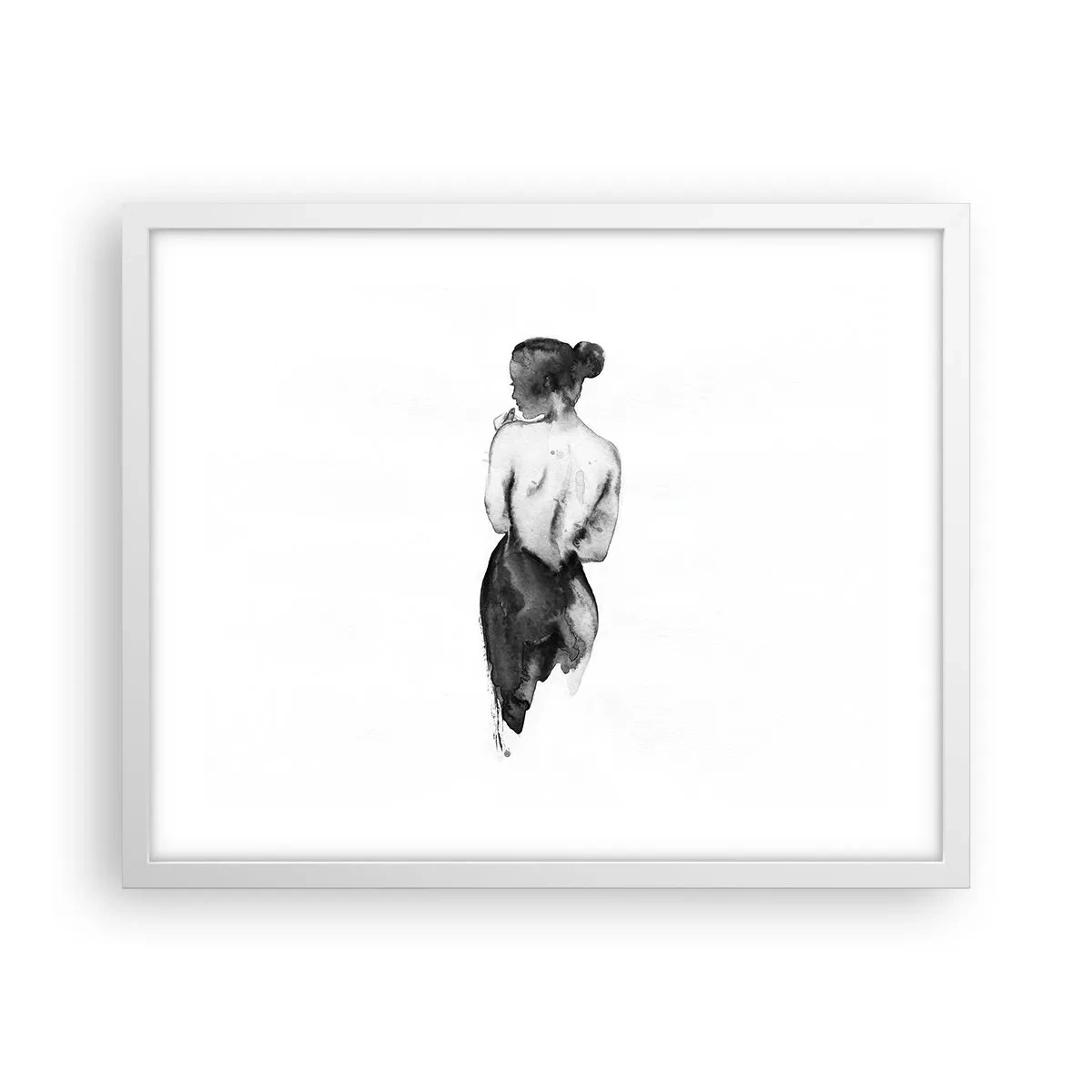 Poster in einem weißen Rahmen - Bei ihr verschwindet die Welt - 50x40 cm