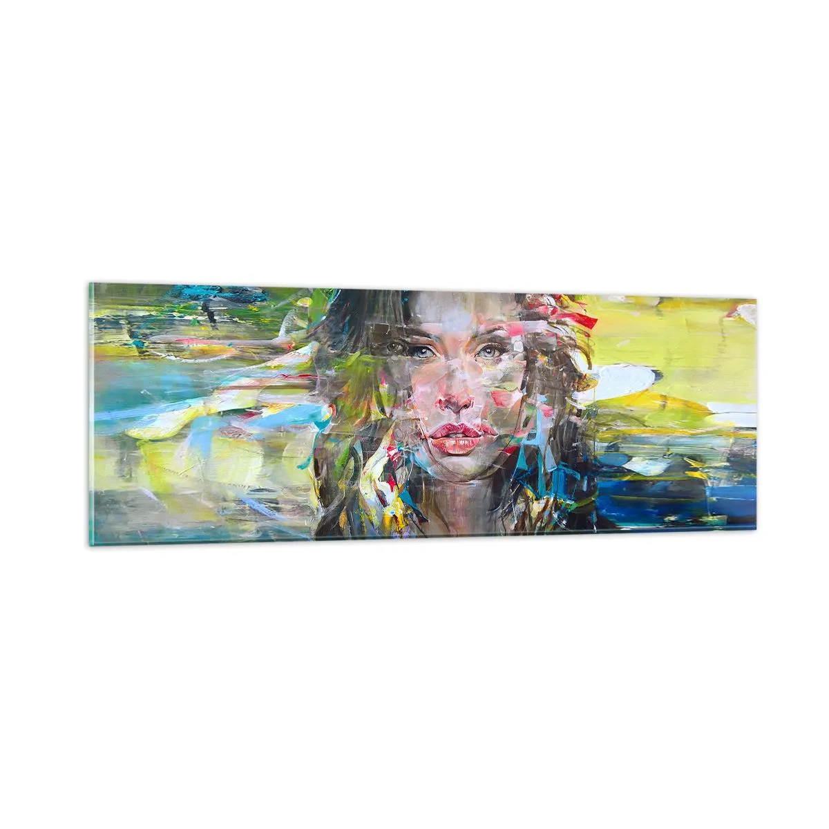 Glasbild - Bild auf glas - Hinter der Luft ein Vorhang - 90x30 cm