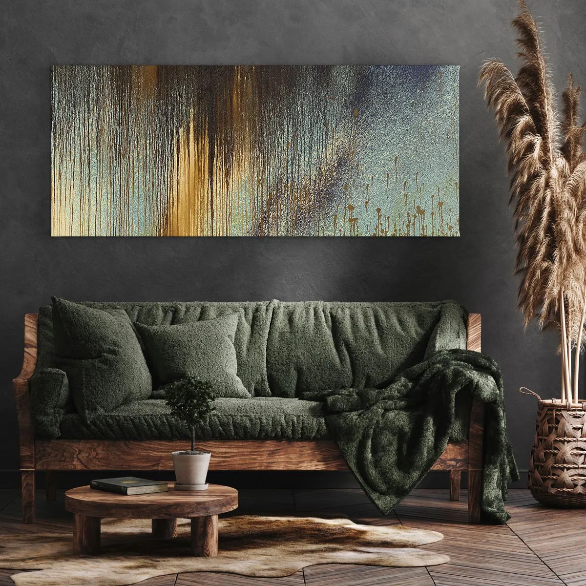 Bild auf Leinwand - Leinwandbild - Eine nicht zufällige farbenfrohe Komposition - 100x40 cm