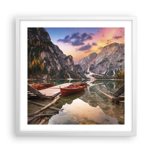 Poster in einem weißen Rahmen - Versprechen des Tages - 50x50 cm