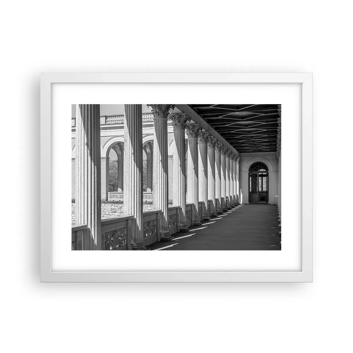 Poster in einem weißen Rahmen - Sonnige Arkade - 40x30 cm