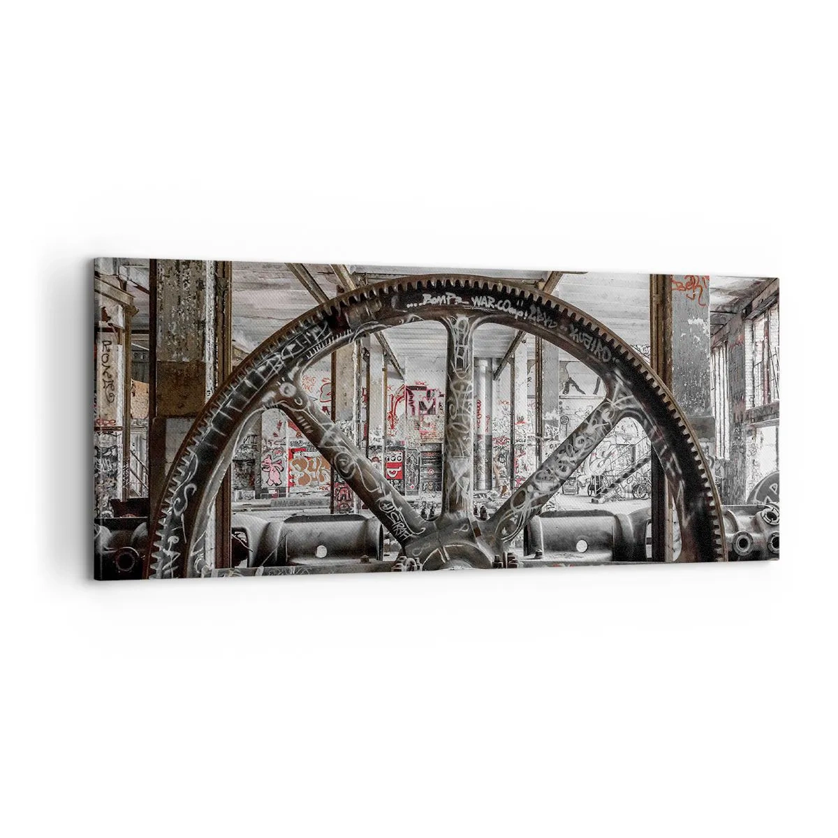 Bild auf Leinwand - Leinwandbild - Das geheime Leben der Fabrik - 100x40 cm