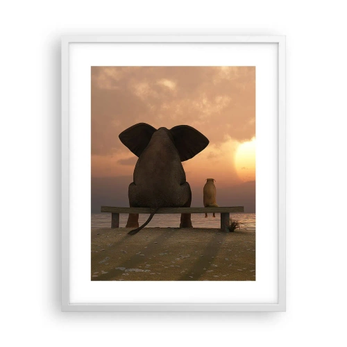 Poster in einem weißen Rahmen - Es tut gut zusammen zu schweigen - 40x50 cm