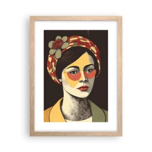 Poster in einem Rahmen aus heller Eiche - Korallendame - 30x40 cm