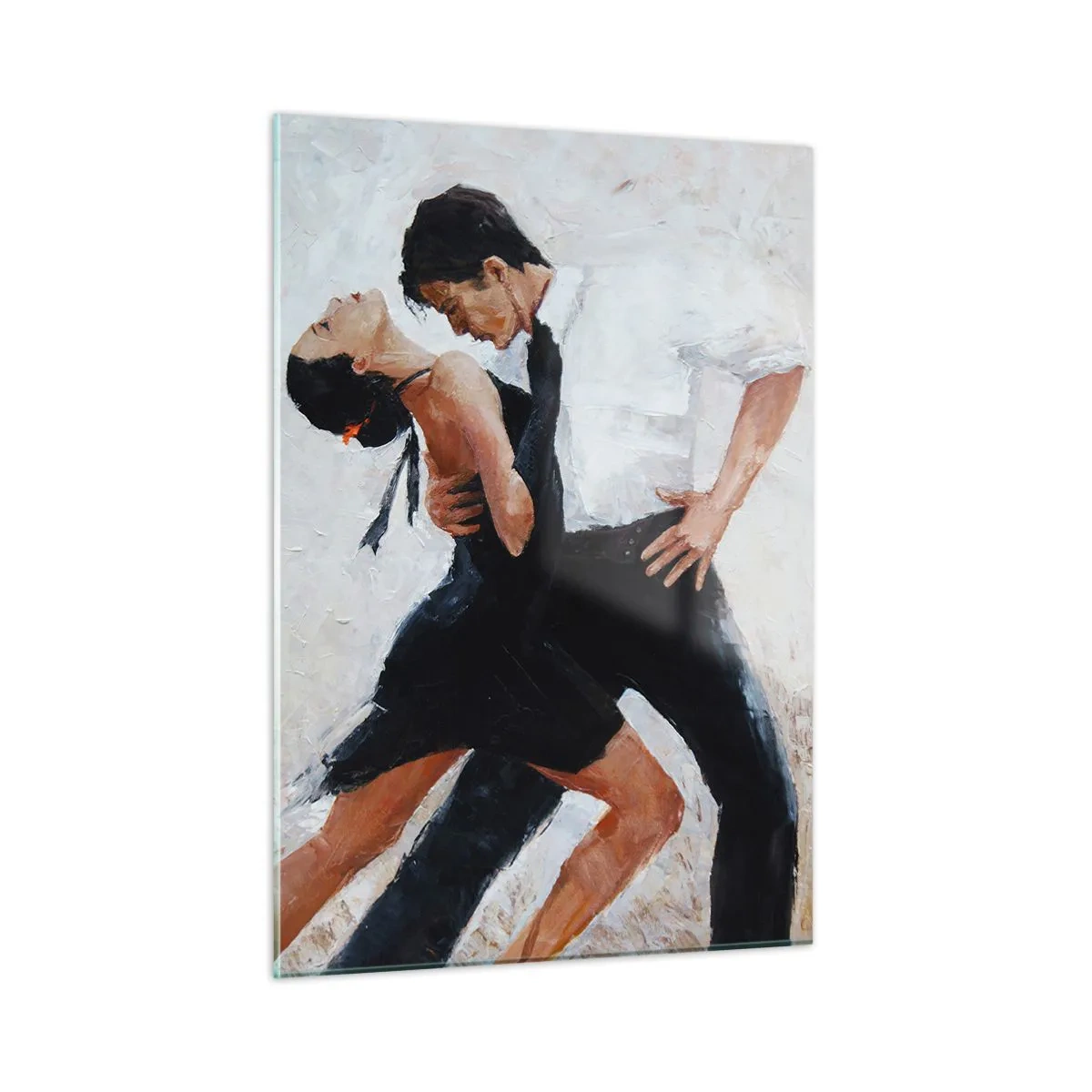 Glasbild - Bild auf glas - Ein Paar tanzt Tango in einer dynamischen Pose - 50x70cm - Tango meiner Träume und Träume - Moderne Wanddekoration für Wohnzimmer und Schlafzimmer ARTTOR