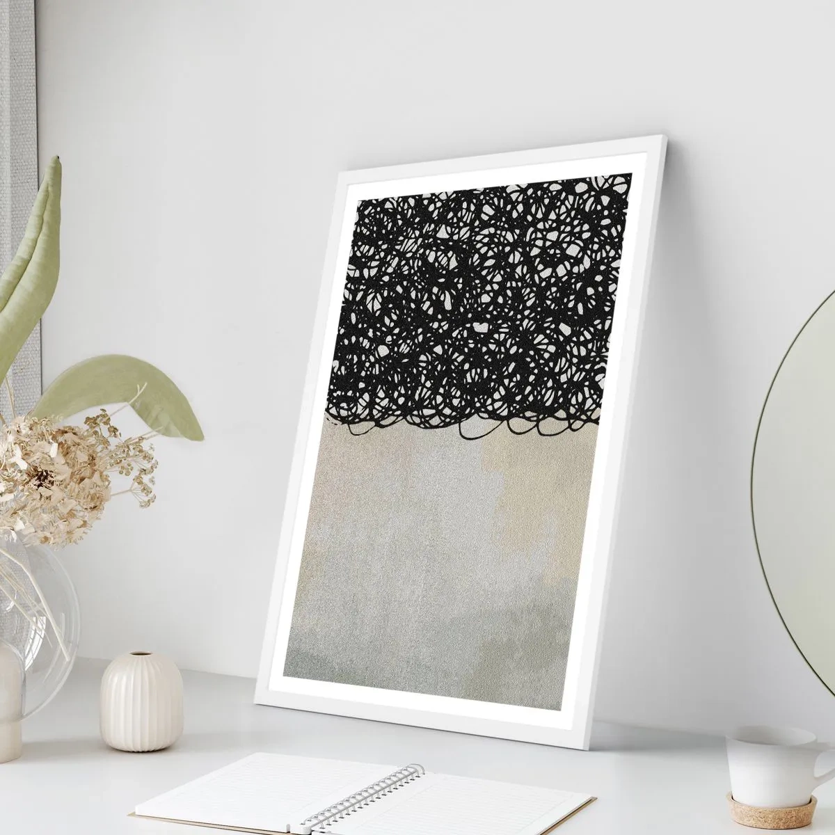 Poster in einem weißen Rahmen - Turbulente Abstraktion - 40x50 cm