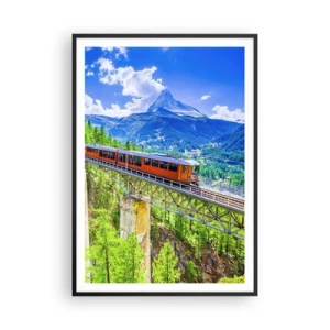 Poster in einem schwarzem Rahmen - Jetzt sind Alpen dran - 70x100 cm