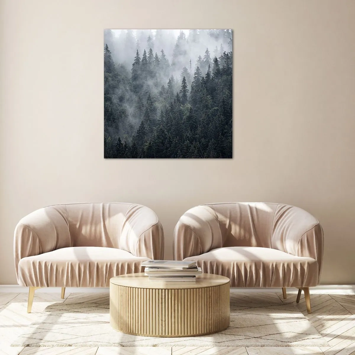 Glasbild - Bild auf glas - Walddämmerung - 70x70 cm