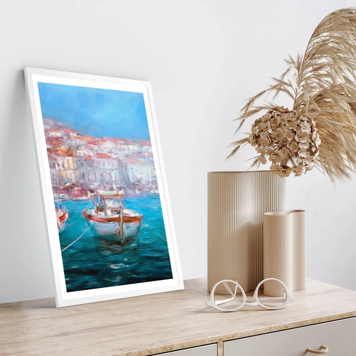 Poster in einem weißen Rahmen - Italienische Bucht - 40x50 cm
