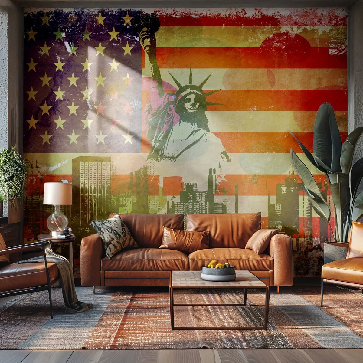 Fototapete Premium Sand - Viva Amerika! - New York, USA, Freiheitsstatue - 100x70 cm