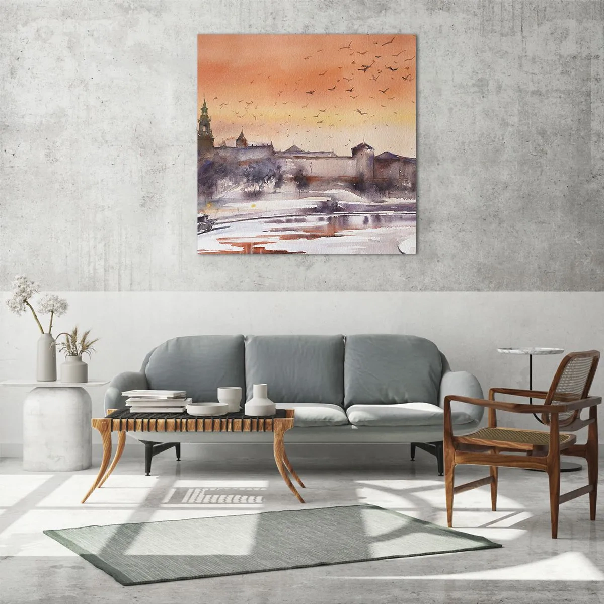 Glasbild - Bild auf glas - Königlicher Sonnenuntergang - 40x40 cm