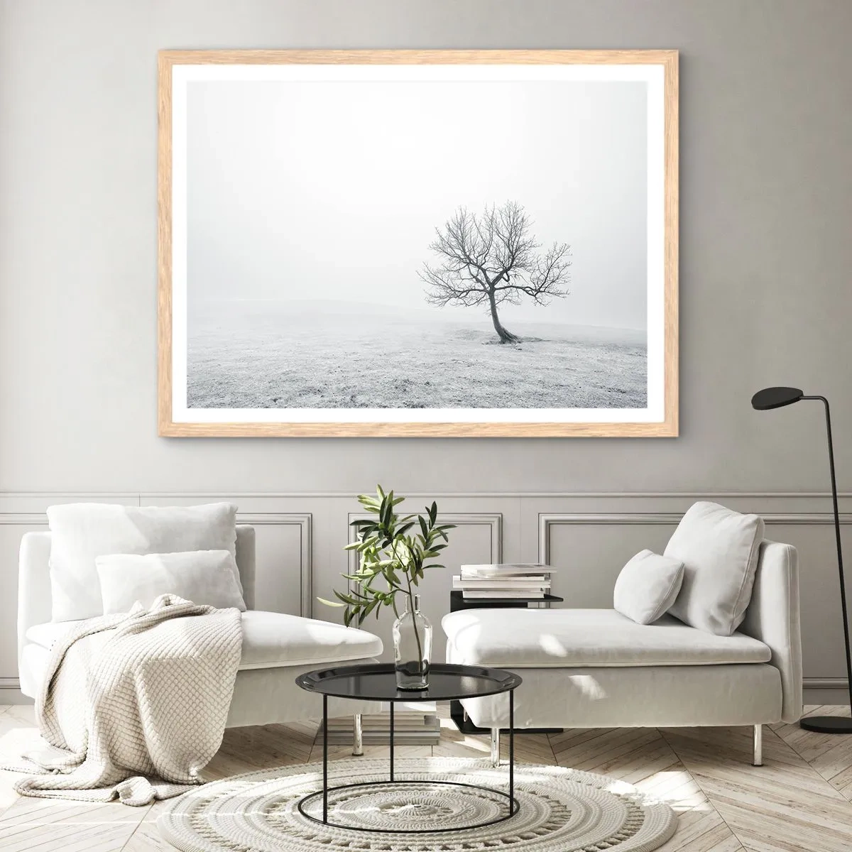 Poster in einem Rahmen aus heller Eiche - Gegen das Nichts - 40x30 cm