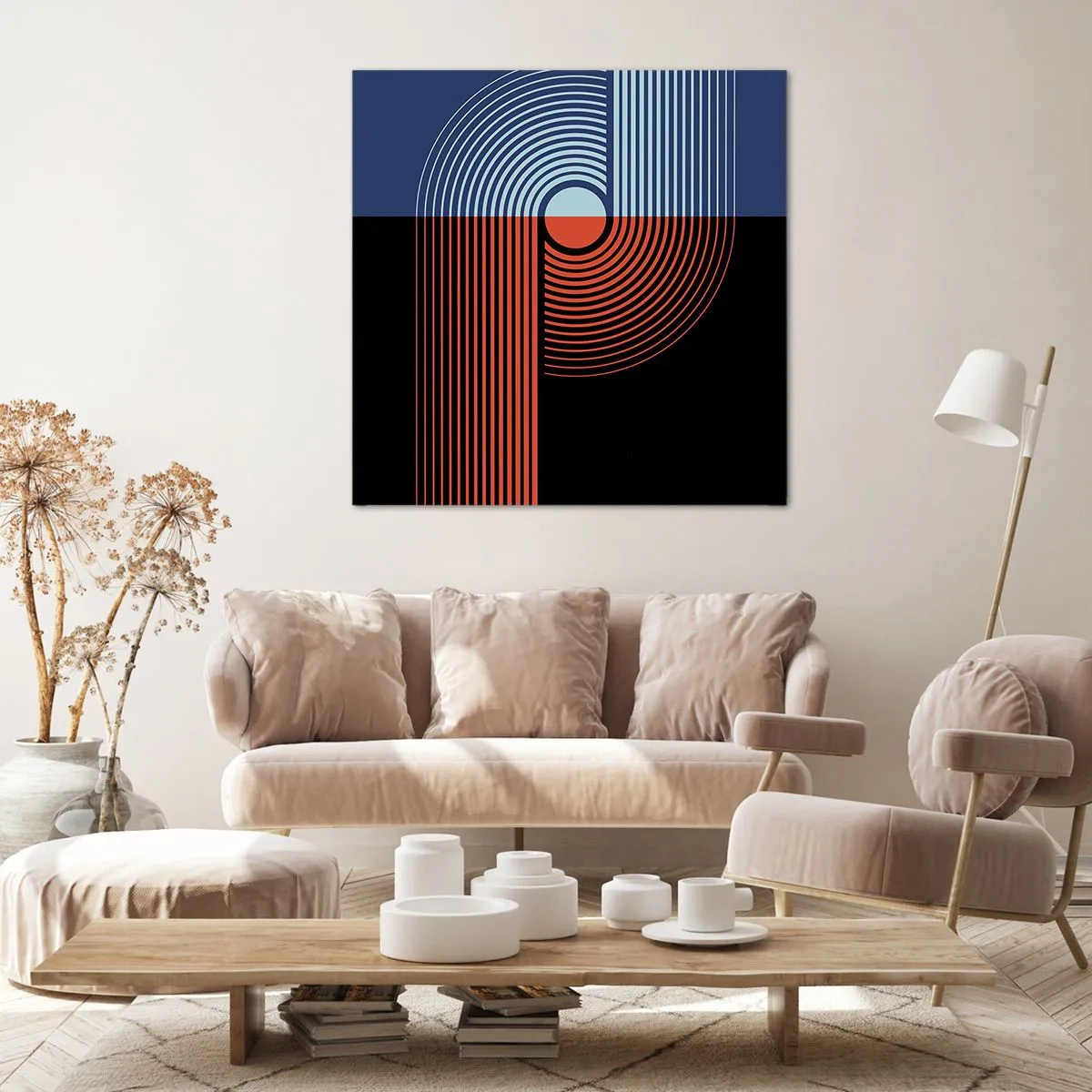 Bild auf Leinwand - Leinwandbild - In einer geometrischen Umarmung - 40x40 cm