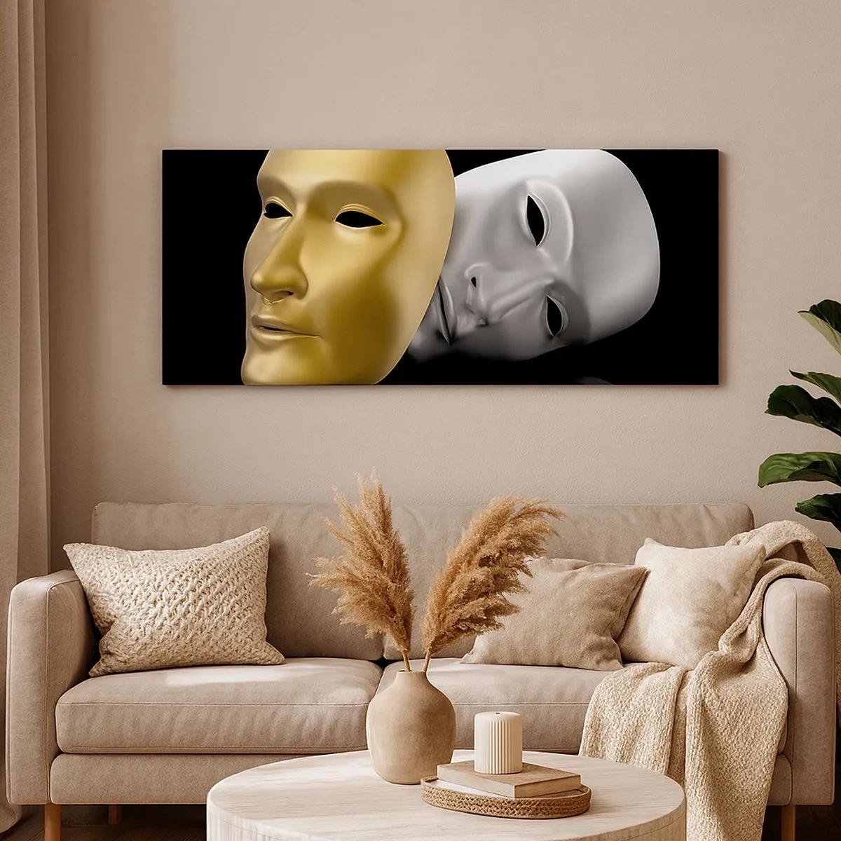 Bild auf Leinwand - Leinwandbild - Das Leben ist wie ein Theater - 100x40 cm