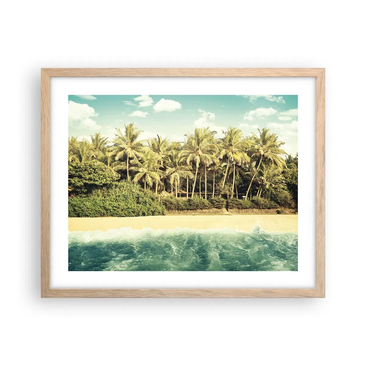 Poster in einem Rahmen aus heller Eiche - Wie wäre es hier? - 50x40 cm