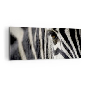 Bild auf Leinwand - Leinwandbild - Gestreiftes Porträt - 100x40 cm