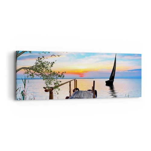 Bild auf Leinwand - Leinwandbild - Guten Abend - 90x30 cm