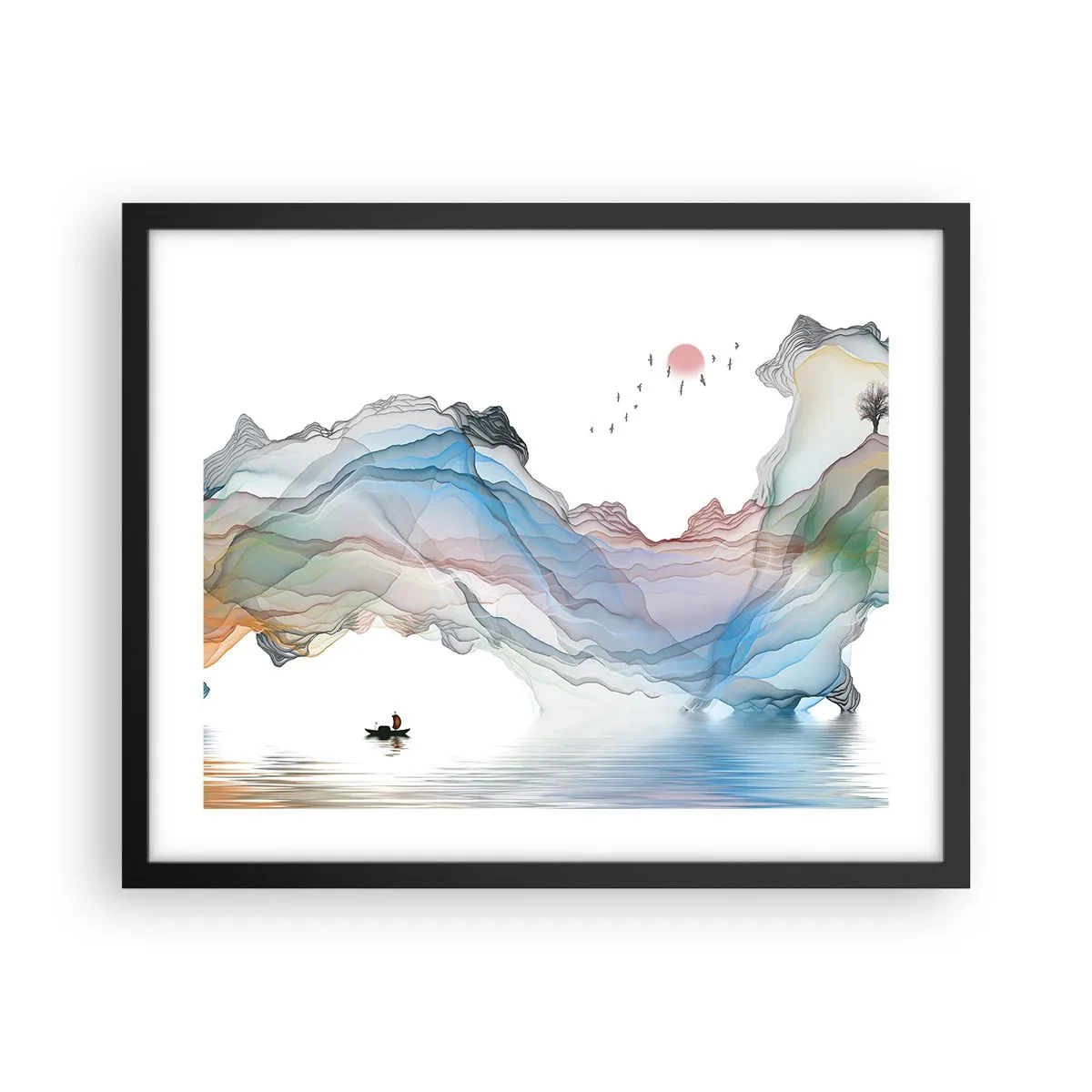 Poster in einem schwarzem Rahmen - Zu den Kristallbergen - 50x40 cm