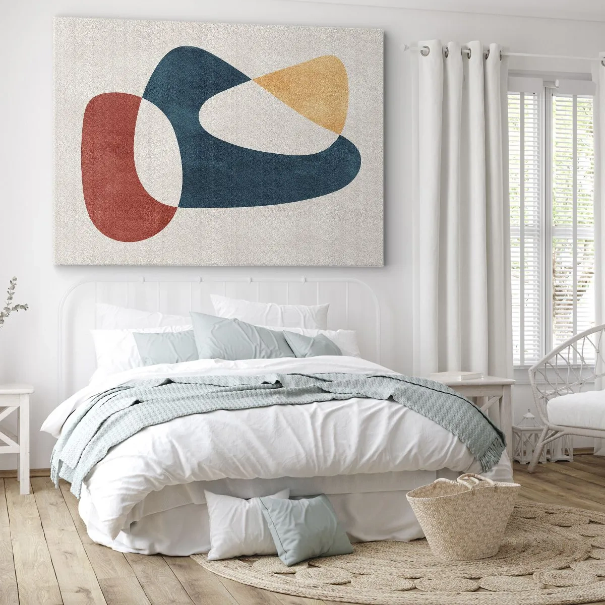 Bild auf Leinwand - Leinwandbild - Abstrakte Formen in harmonischen Farben - 100x70cm - Einflüsse und Metamorphosen - Moderne Wanddekoration für Wohnzimmer und Schlafzimmer ARTTOR