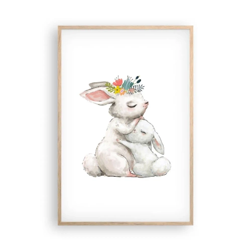 Poster in einem Rahmen aus heller Eiche - Bei Mama ist's am schönsten - 61x91 cm