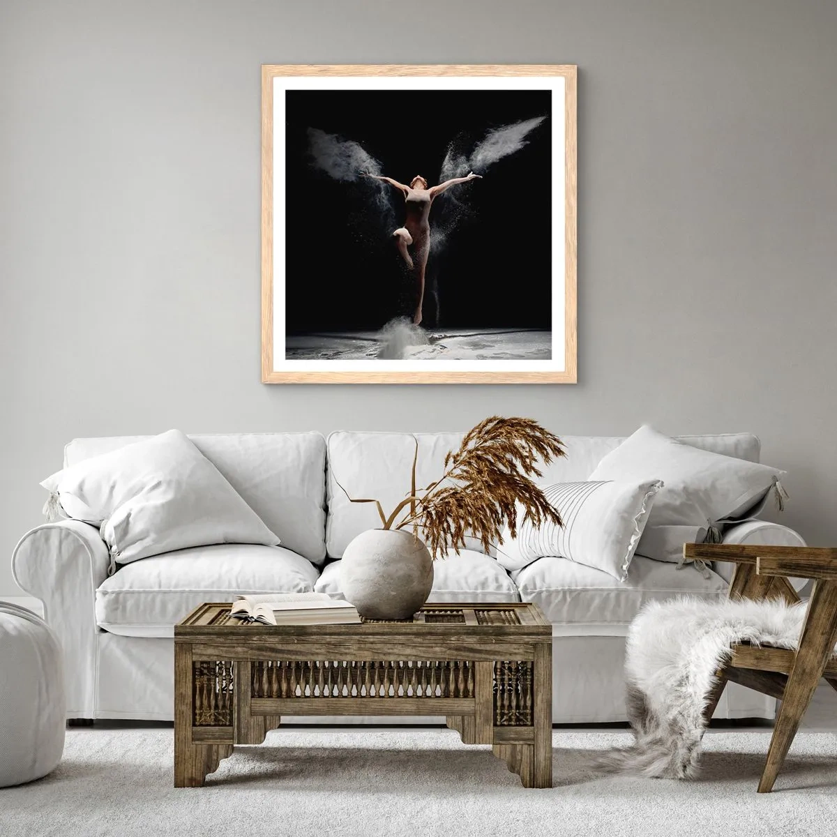 Poster in einem Rahmen aus heller Eiche - Elfen existieren - 50x50 cm