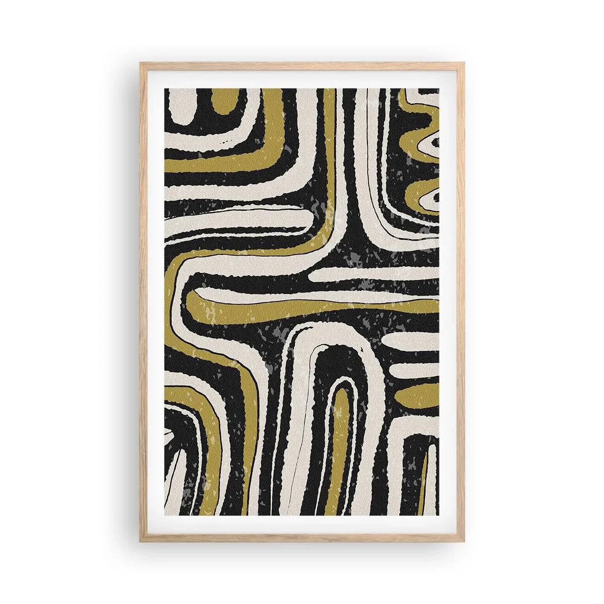 Poster in einem Rahmen aus heller Eiche - Komposition: Straßen und Gassen - 61x91 cm