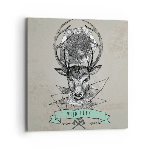 Bild auf Leinwand - Leinwandbild - St. sehen Hubertus - 70x70 cm