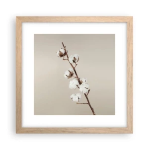 Poster in einem Rahmen aus heller Eiche - An der Quelle der Weichheit - 30x30 cm