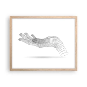 Poster in einem Rahmen aus heller Eiche - Federnde Hand - 50x40 cm