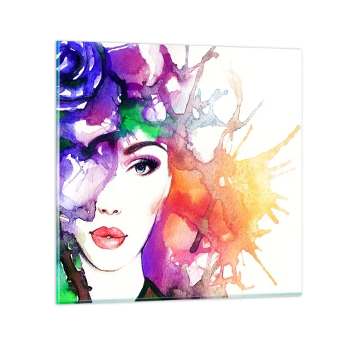 Glasbild - Bild auf glas - Mit dem Kopf in den Wolken - 70x70 cm