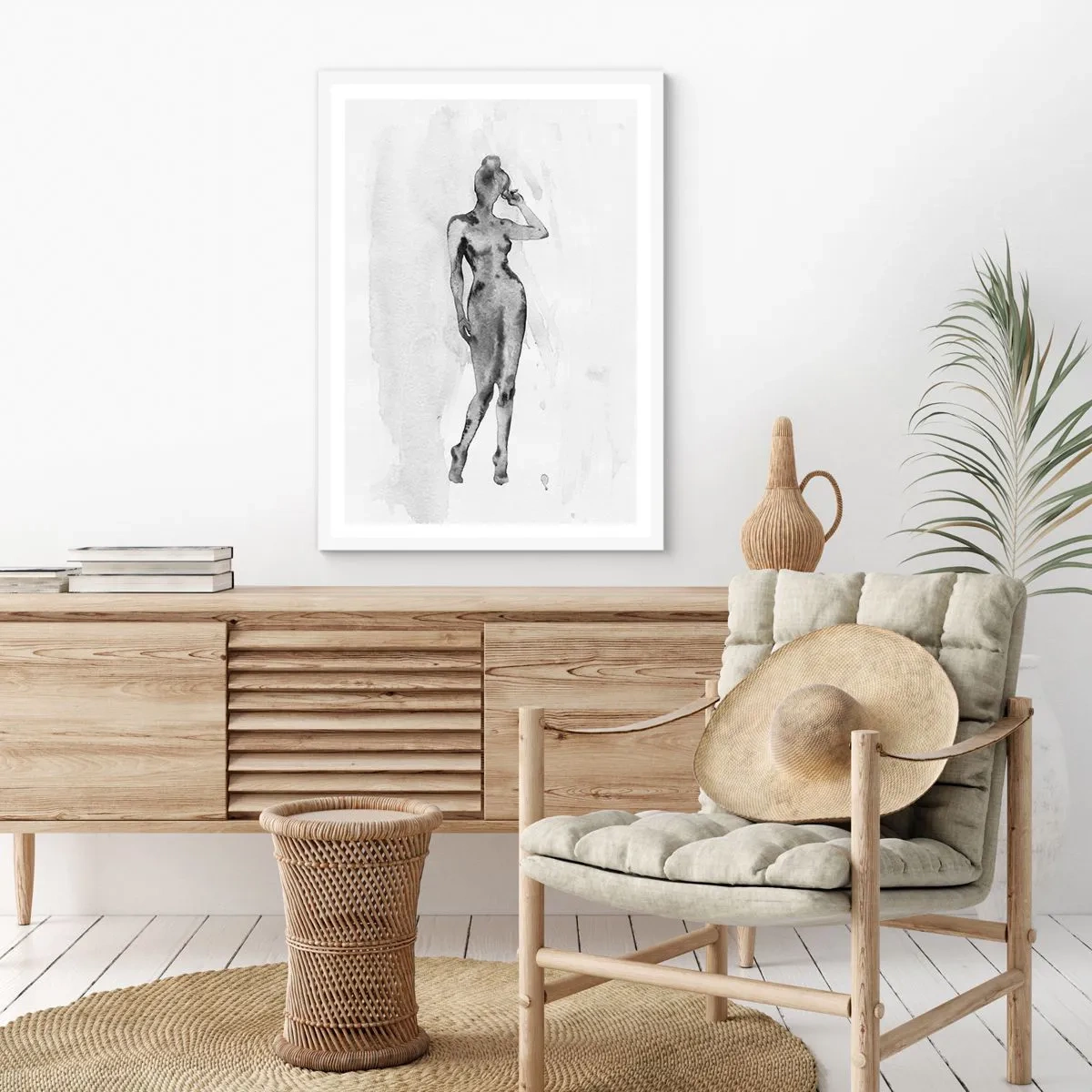 Poster in einem weißen Rahmen - Eine Studie über das Ideal der Weiblichkeit - 40x50 cm