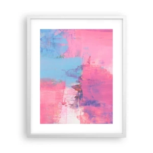 Poster in einem weißen Rahmen - Rosa, Blau und eine Prise Licht - 40x50 cm