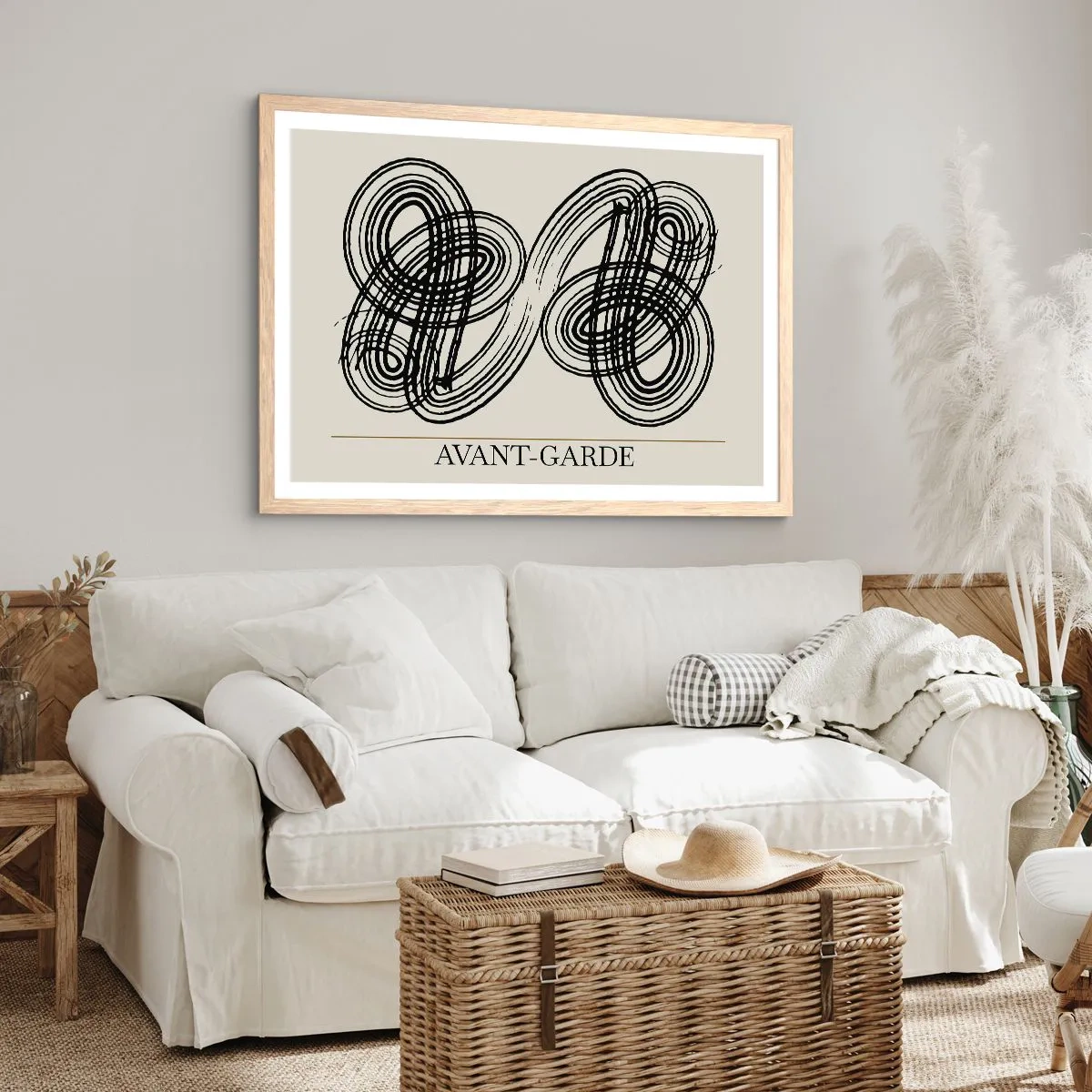 Poster in einem Rahmen aus heller Eiche - Es kam spontan heraus - 50x40 cm