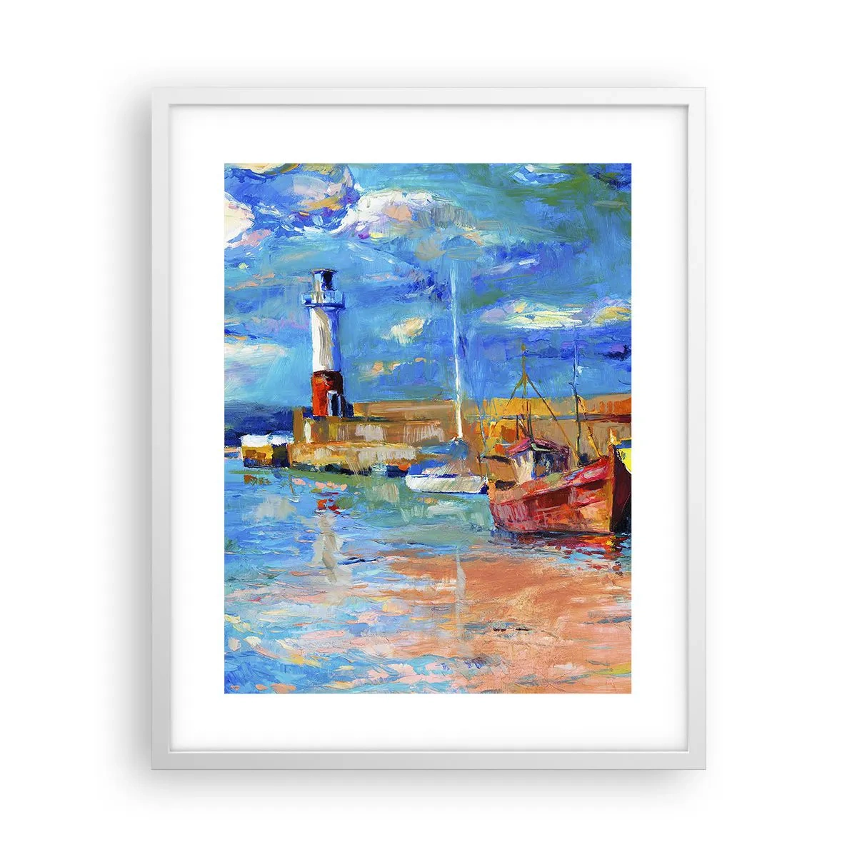 Poster in einem weißen Rahmen - Ein Nachmittag in der Regenbogenbucht - 40x50 cm