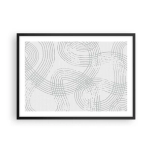 Poster in einem schwarzem Rahmen - Ein subtiles Muster mit verwobenen Linien in hellen Farbtönen - 70x50cm - Es gibt keinen einfachen Weg - Moderne Wanddekoration für Wohnzimmer und Schlafzimmer ARTTOR