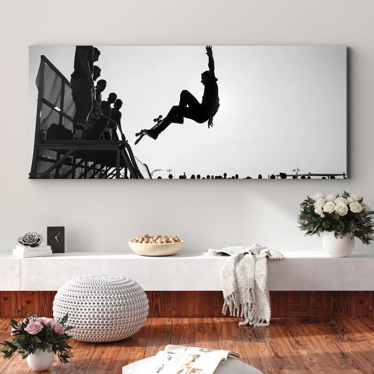 Bild auf Leinwand - Leinwandbild - Helden und Zuschauer - 100x40 cm