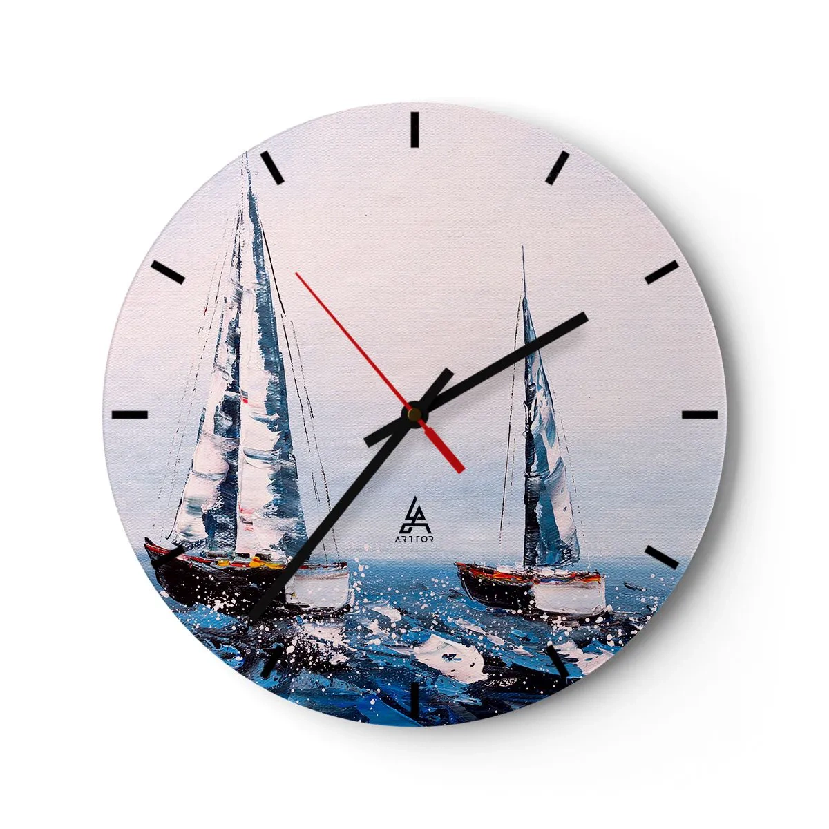 Wanduhr - Glasuhr - Bruderschaft des Windes - 40x40 cm