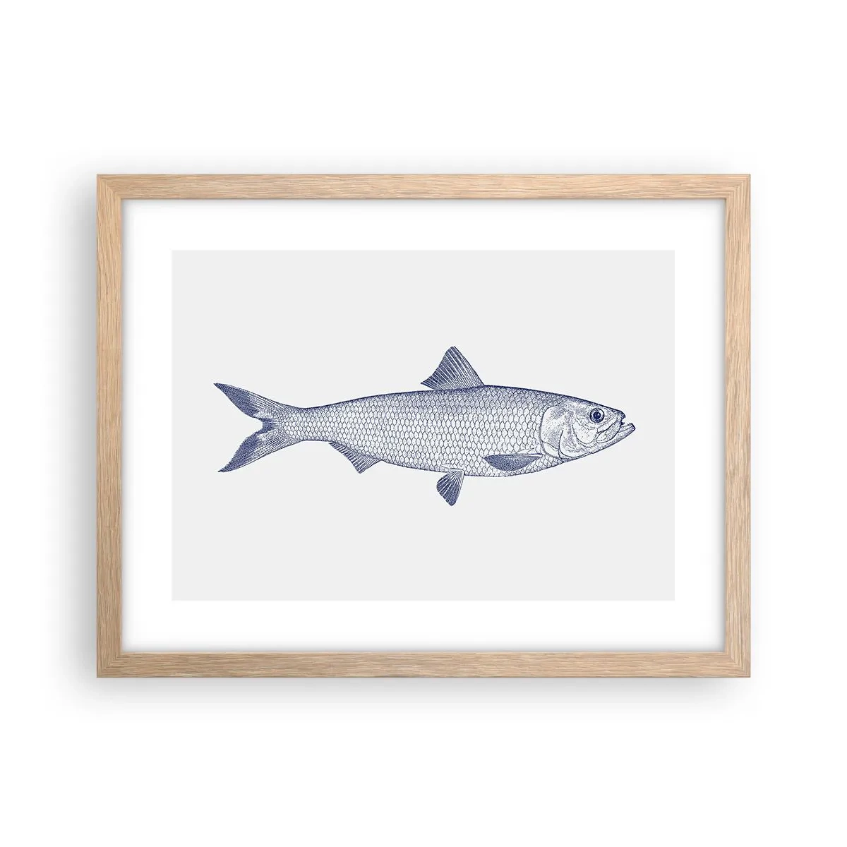 Poster in einem Rahmen aus heller Eiche - Grüße aus den nördlichen Meeren - 40x30 cm