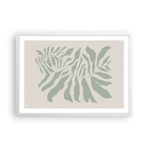 Poster in einem weißen Rahmen - Smaragdzweig - 70x50 cm