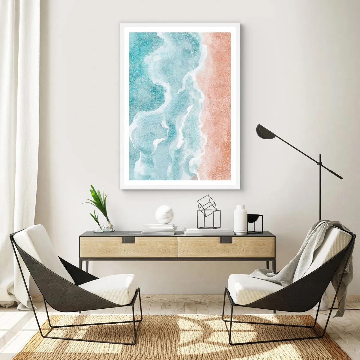Poster in einem weißen Rahmen - Cloud-Abstraktion - 50x70 cm