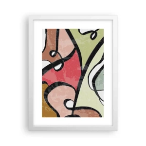 Poster in einem weißen Rahmen - Pirouetten unter Farben - 30x40 cm