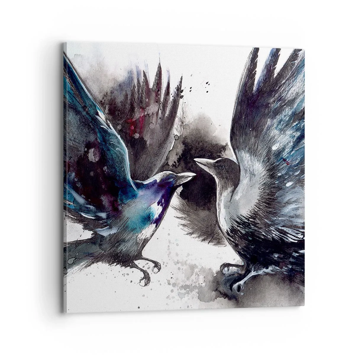 Bild auf Leinwand - Leinwandbild - Rabe zum Raben ... - 70x70 cm