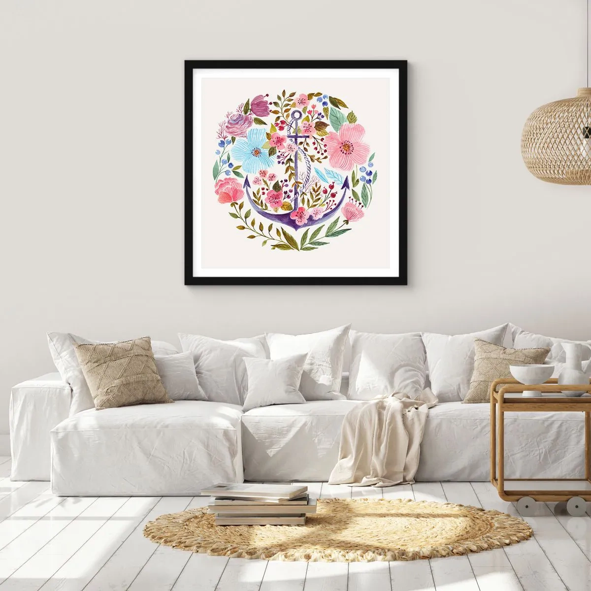 Poster in einem schwarzem Rahmen - Guter Traum eines Seemanns - 30x30 cm