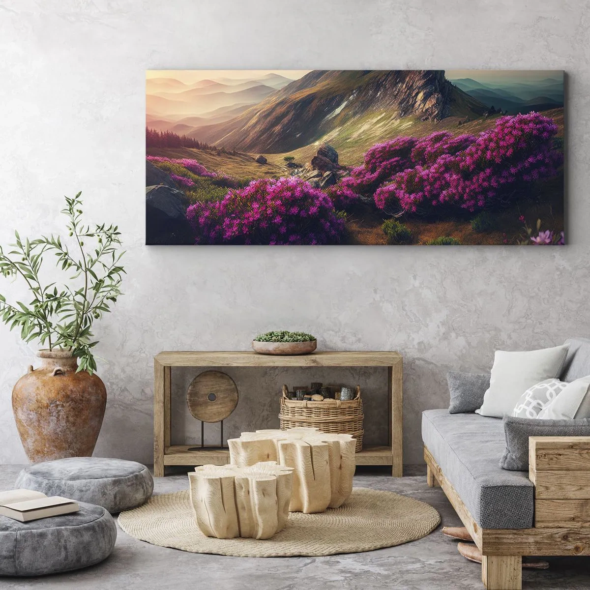 Bild auf Leinwand - Leinwandbild - Sommer in den Bergen - 90x30 cm
