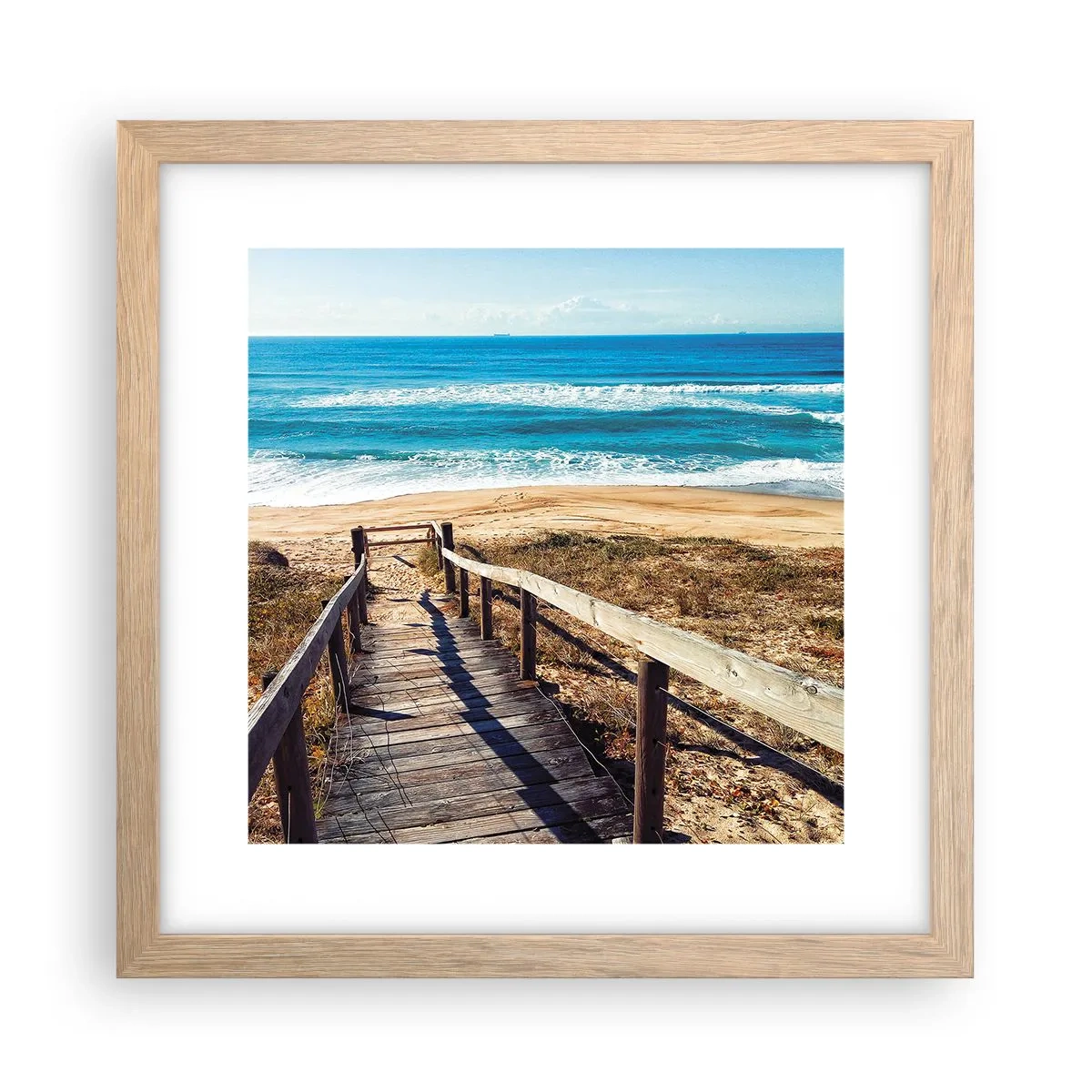 Poster in einem Rahmen aus heller Eiche - Lauf! - 30x30 cm