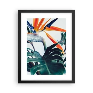 Poster in einem schwarzem Rahmen - Vogelbusch - 30x40 cm