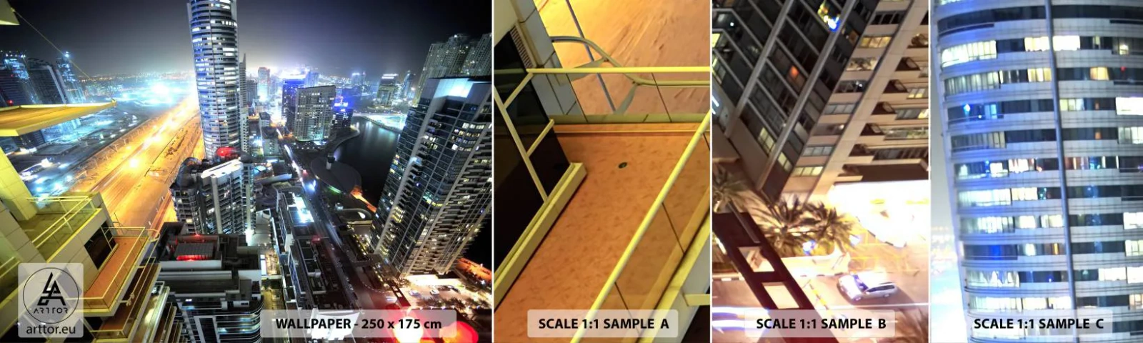 Fototapeten Muster Selbstklebend Deluxe Sticker - Ein Wunder in der Wüste - Stadt, Dubai, Die Architektur - 100x30 cm