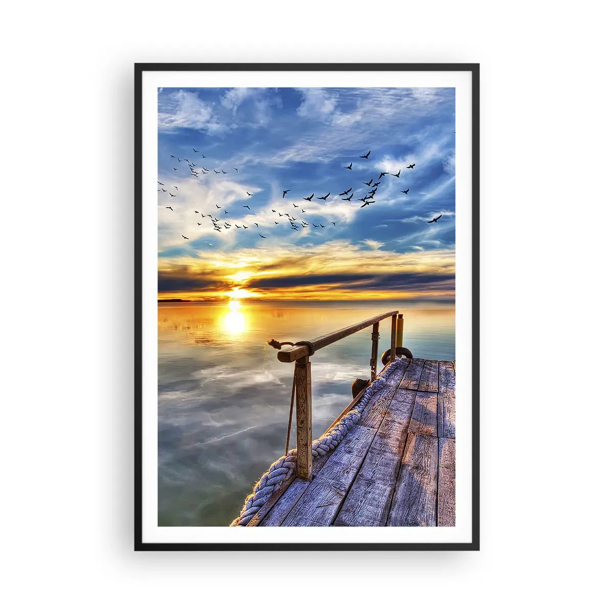 Poster in einem schwarzem Rahmen - Der Wind geht zur Ruhe - 70x100 cm