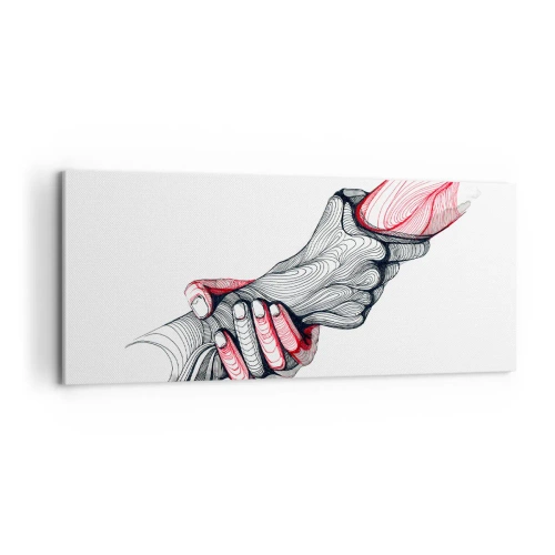 Bild auf Leinwand - Leinwandbild - Sie sind in guten Händen - 100x40 cm