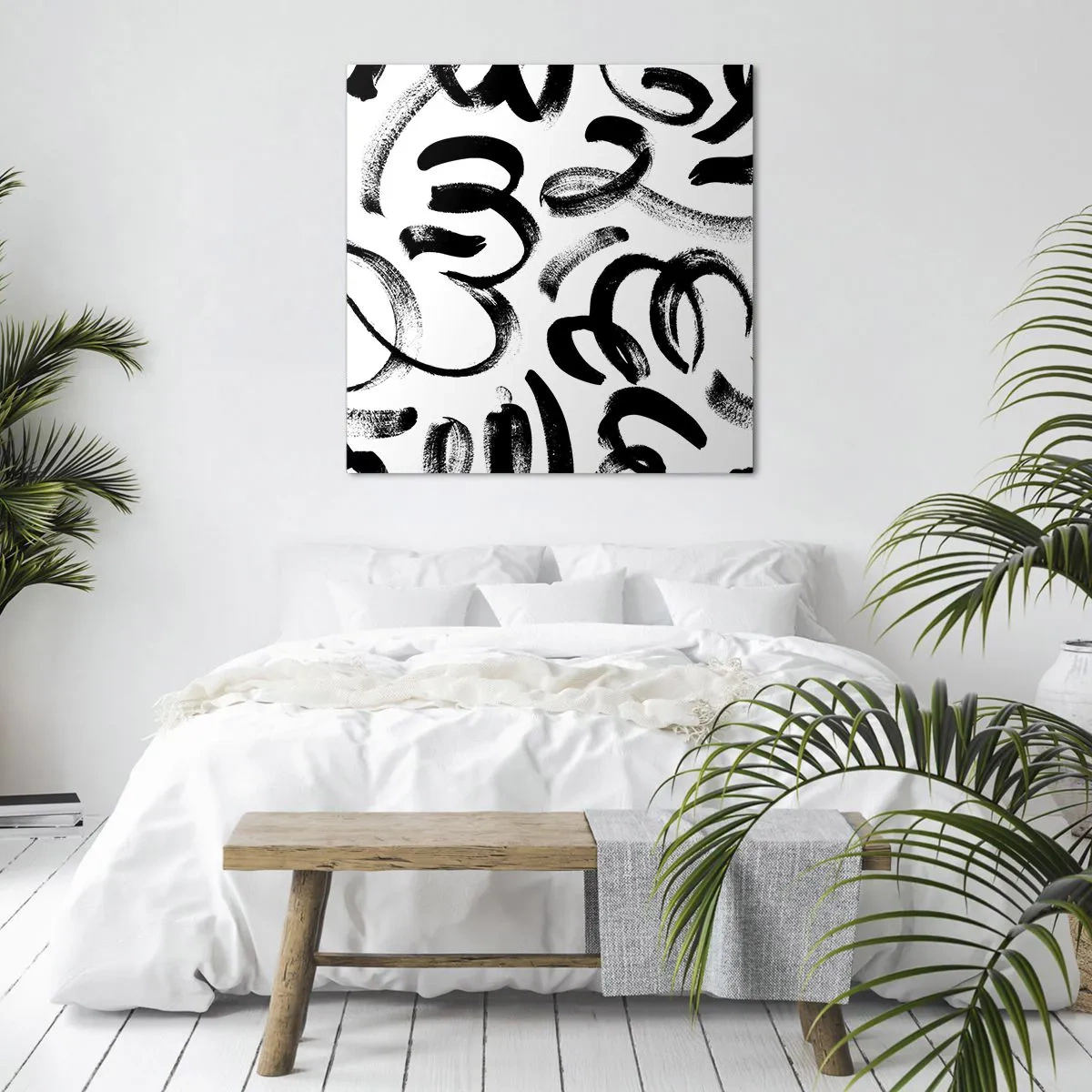 Bild auf Leinwand - Leinwandbild - Schwarz auf Weiß - 50x50 cm